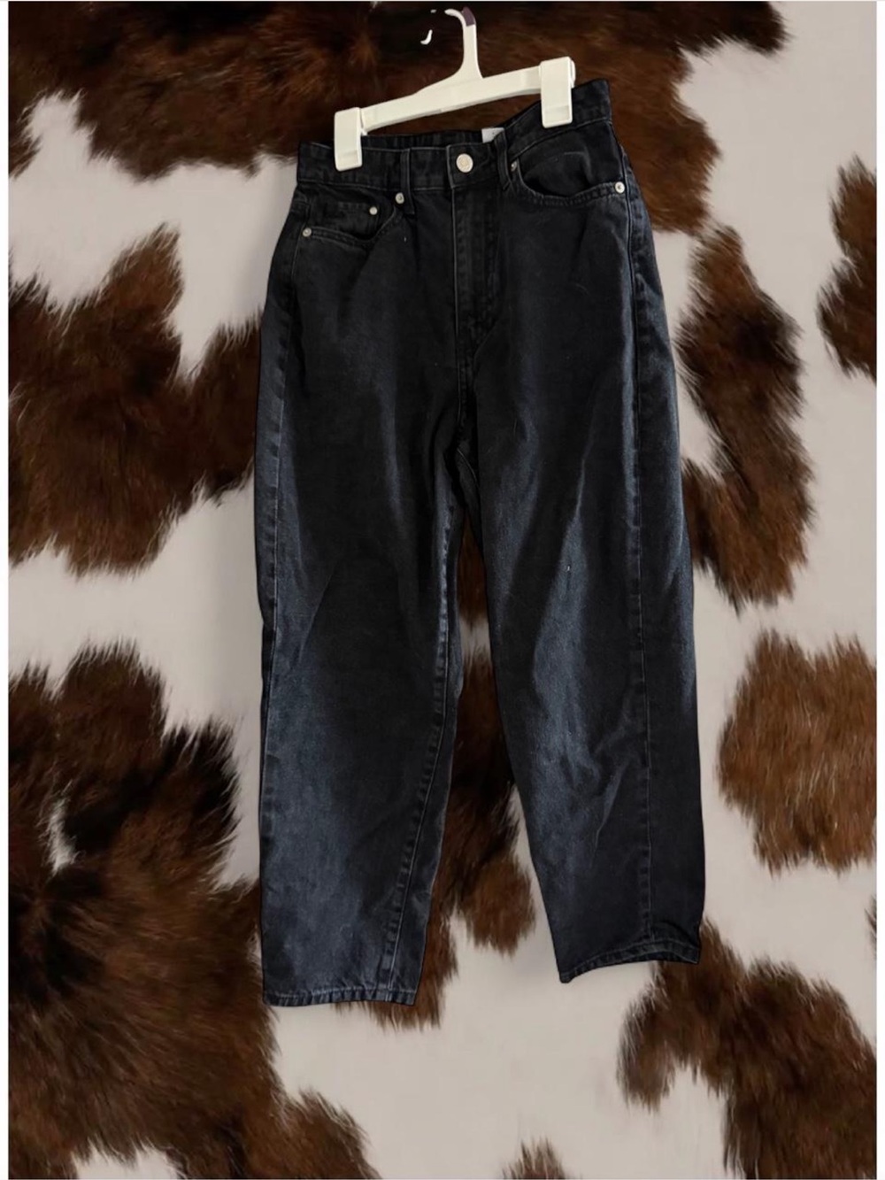 H&M Black High-Waist Barrel Jeans